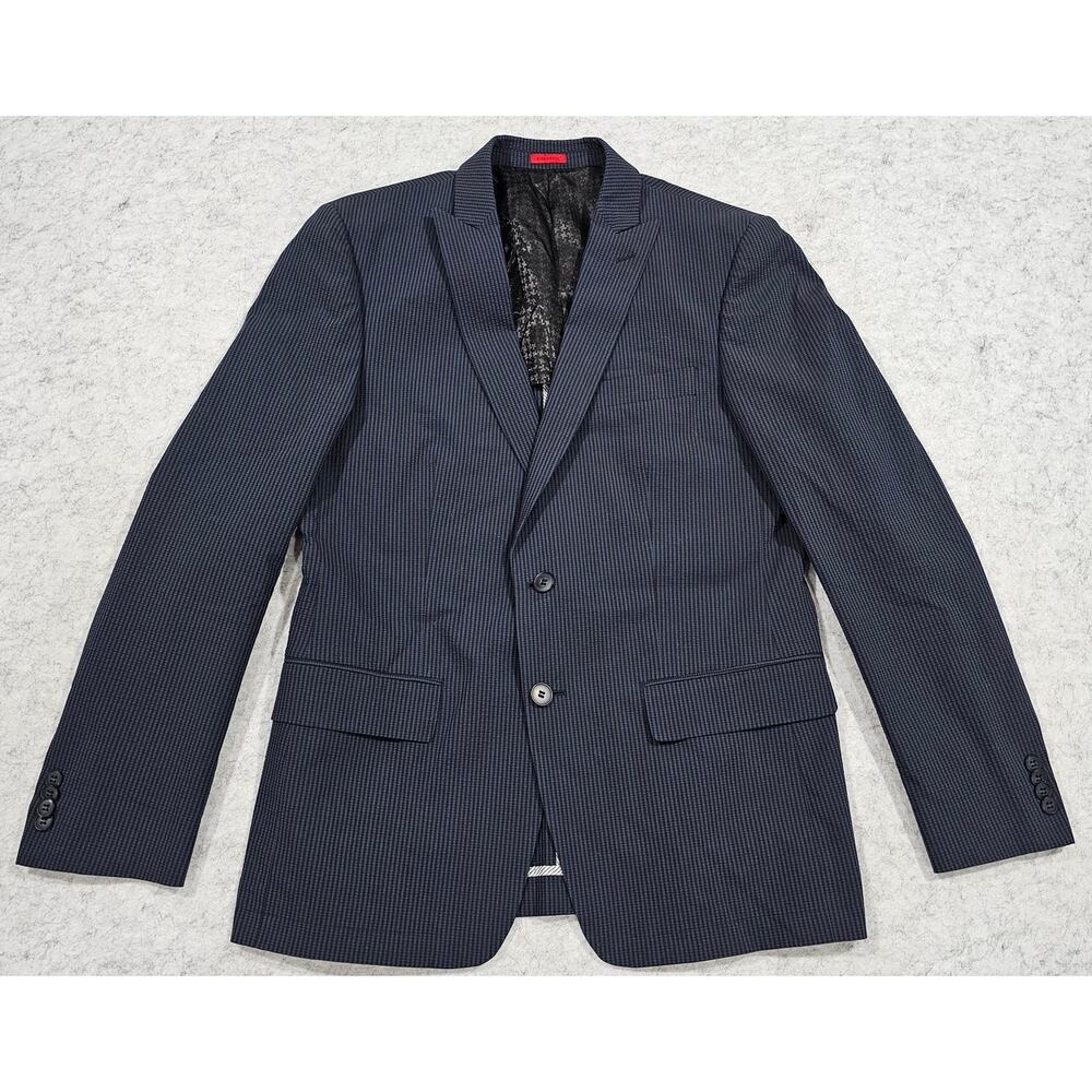 John Varvatos Star USA Men's Two Button Cotton Silk Blazer Pinstripe Navy 40R